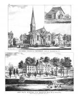 New Paltz Academy - H.M. Bauscher, Reformed Church & Parsonage, Ulster County 1875